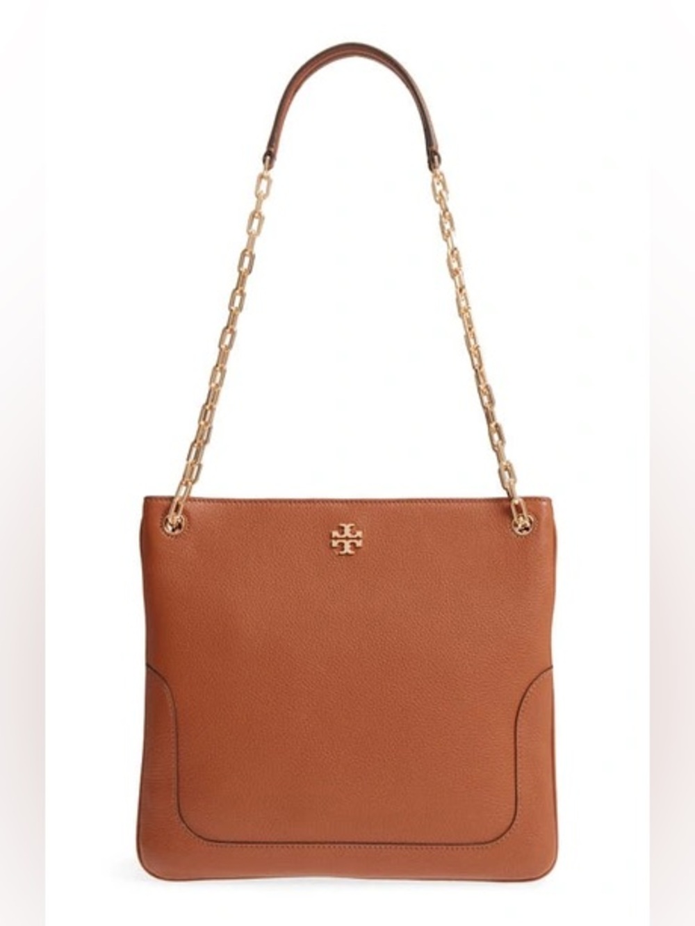 Tory Burch Marsden Swingpack Nut Brown Gold Leather Shoulder Crossbody Bag $428